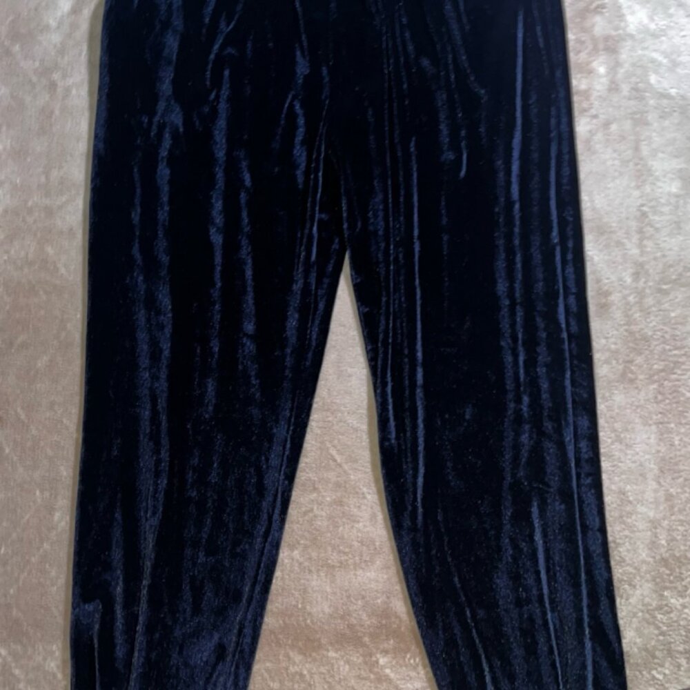 COOrun Women Large Black Velvet Velour Stretch Lounge Sweat Workout Yoga Pants